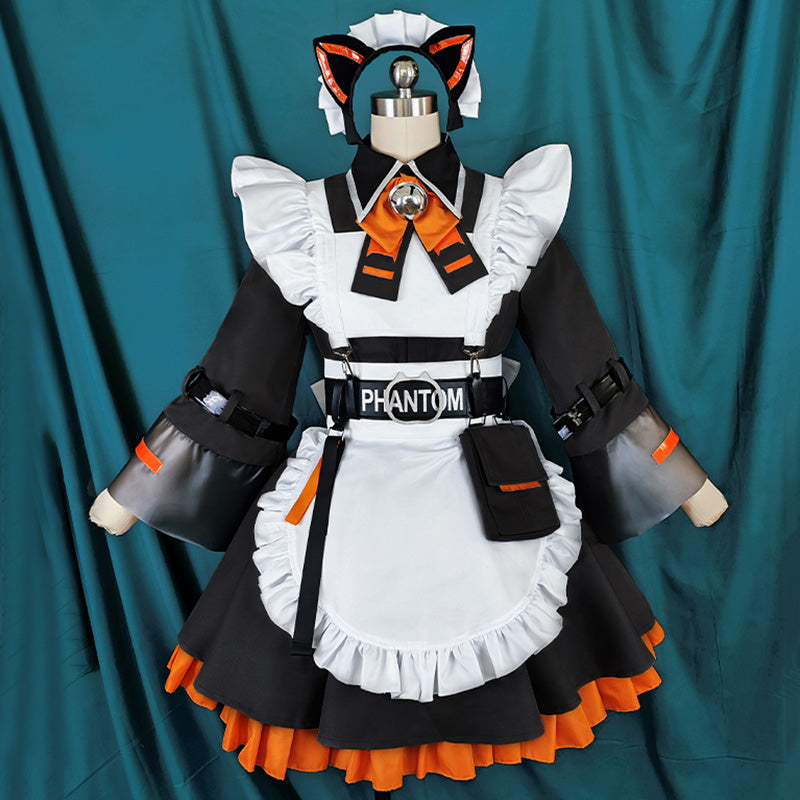Virtual Youtuber Nijisanji Noctyx Alban Knox Maid Dress Cosplay Costum