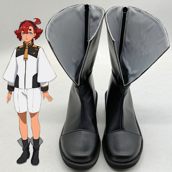 Mobile Suit Gundam: The Witch from Mercury 2022 Suletta Mercury Black Cosplay Shoes