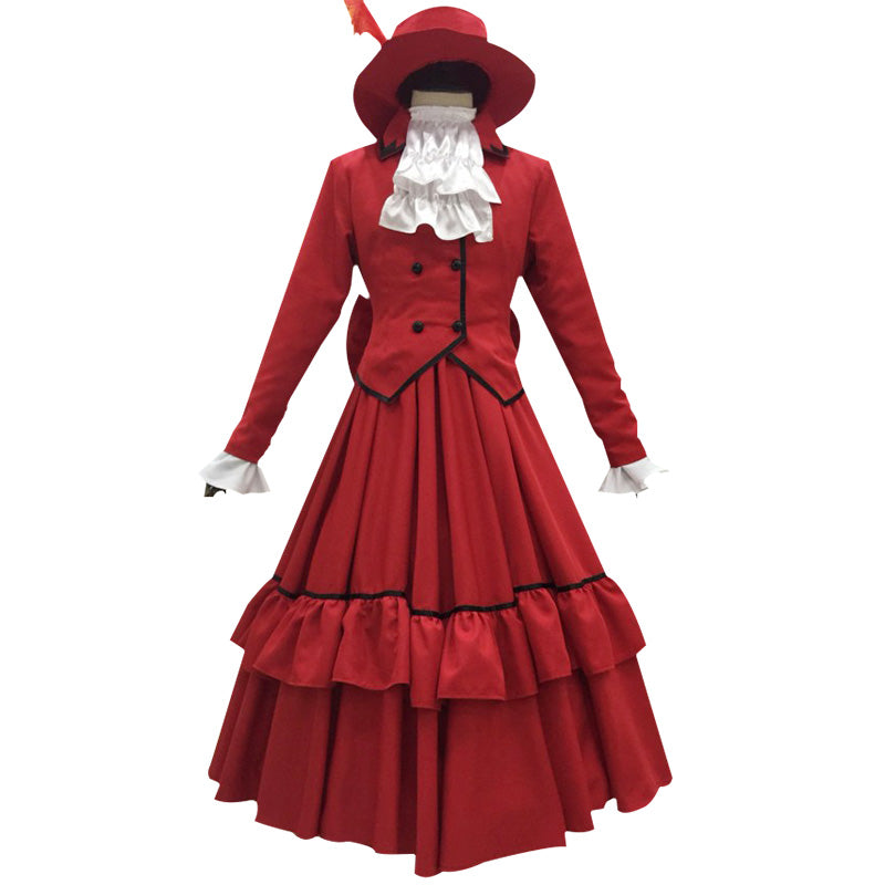Black Butler Baroness Angelina Dalles-Barnett Madame Red Anne Cosplay Costume