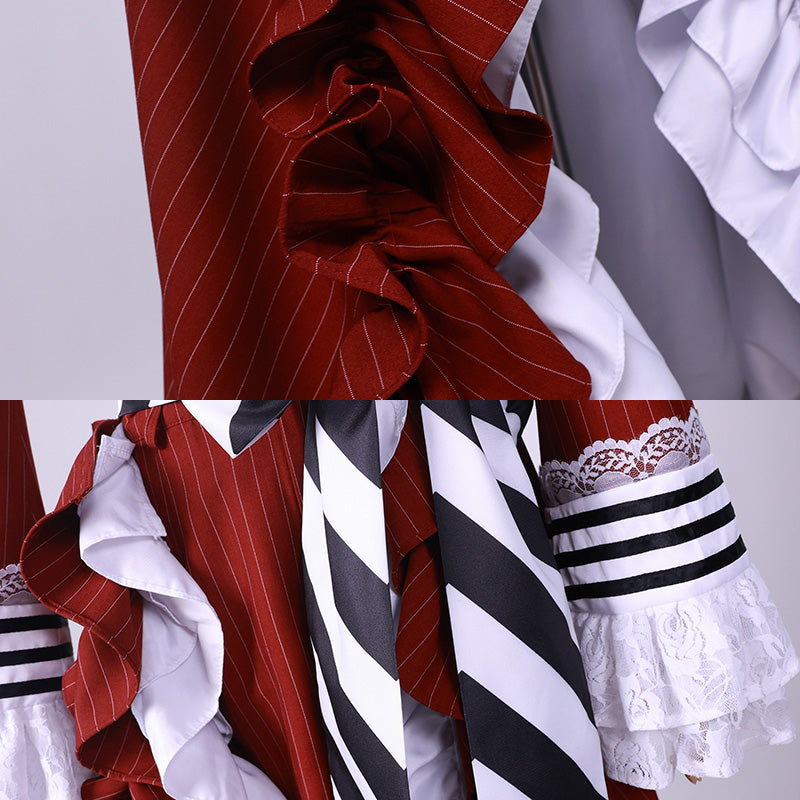 Black Butler Ciel Phantomhive Red Dress Tea Cup Illustration Cosplay Costume