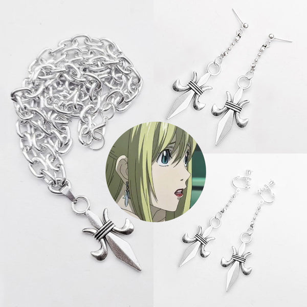 Death Note Misa Amane Earrings Ear clip Necklace Cosplay Accessory Prop