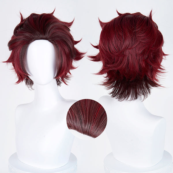 Demon Slayer: Kimetsu No Yaiba Kamado Tanjirou Cosplay Wig