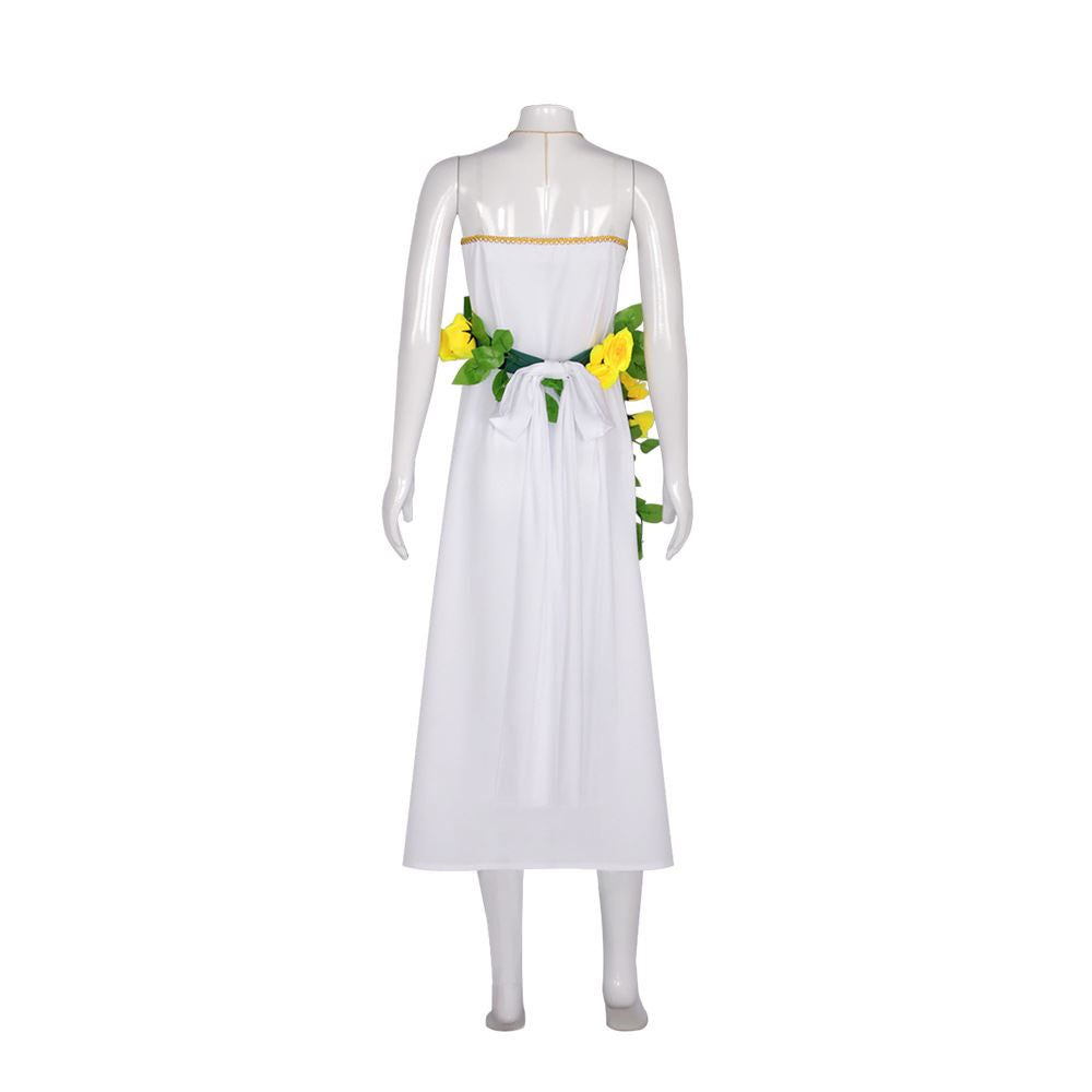 Final Fantasy VII FF7 Aerith Gainsborough White Dress Cosplay Costume