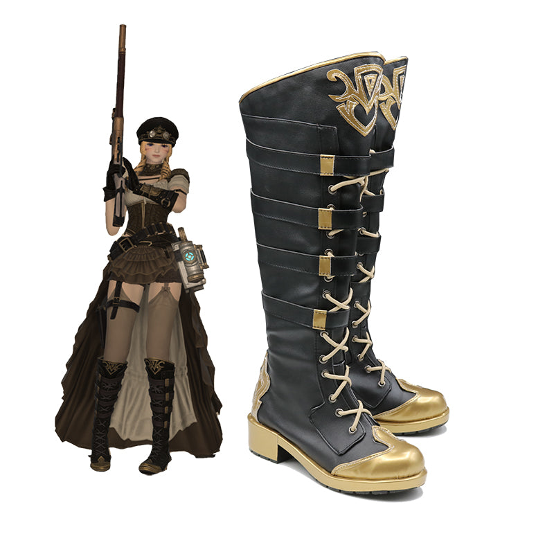 Final Fantasy XIV FF14 480HQ Eorzea Database: Neo-Ishgardian Top of Aiming Shoes Cosplay Boots