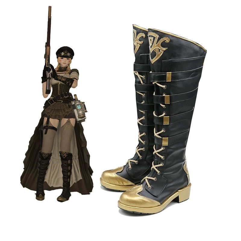 Final Fantasy XIV FF14 480HQ Eorzea Database: Neo-Ishgardian Top of Aiming Shoes Cosplay Boots