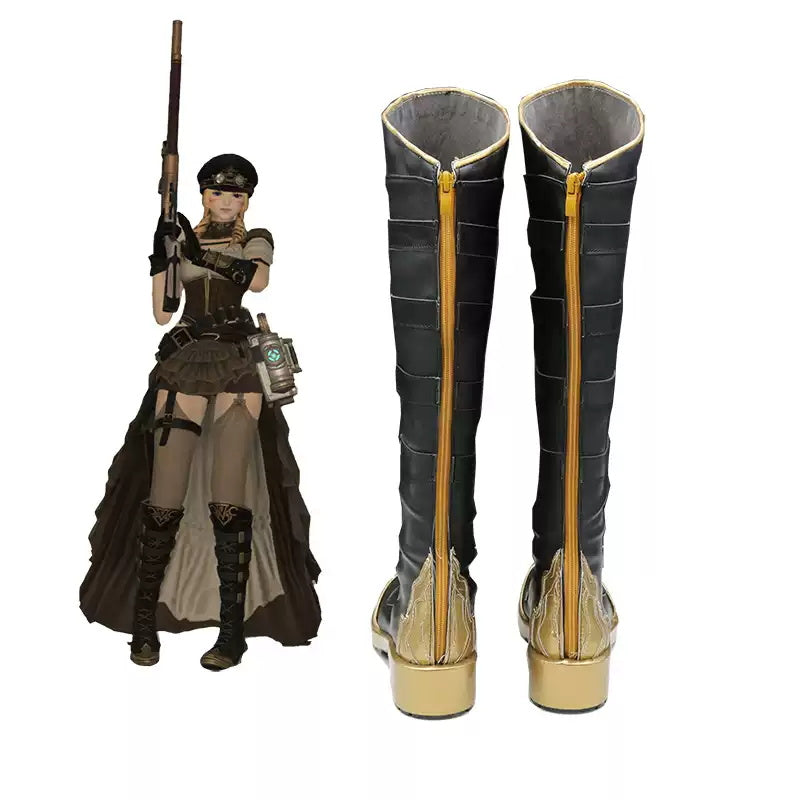 Final Fantasy XIV FF14 480HQ Eorzea Database: Neo-Ishgardian Top of Aiming Shoes Cosplay Boots