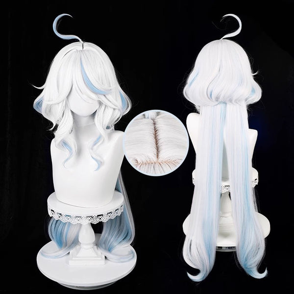 Genshin Impact Fontaine Hydro Archon Focalors Furlna White Blue Cosplay Wig