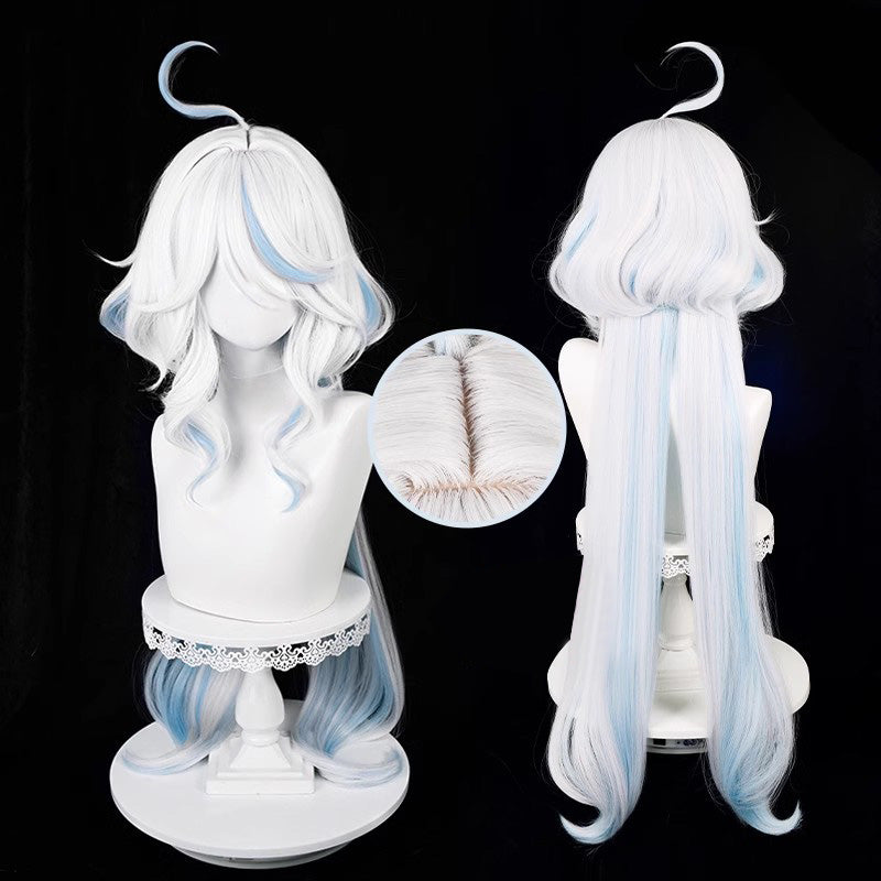Genshin Impact Fontaine Hydro Archon Focalors Furlna White Blue Cosplay Wig