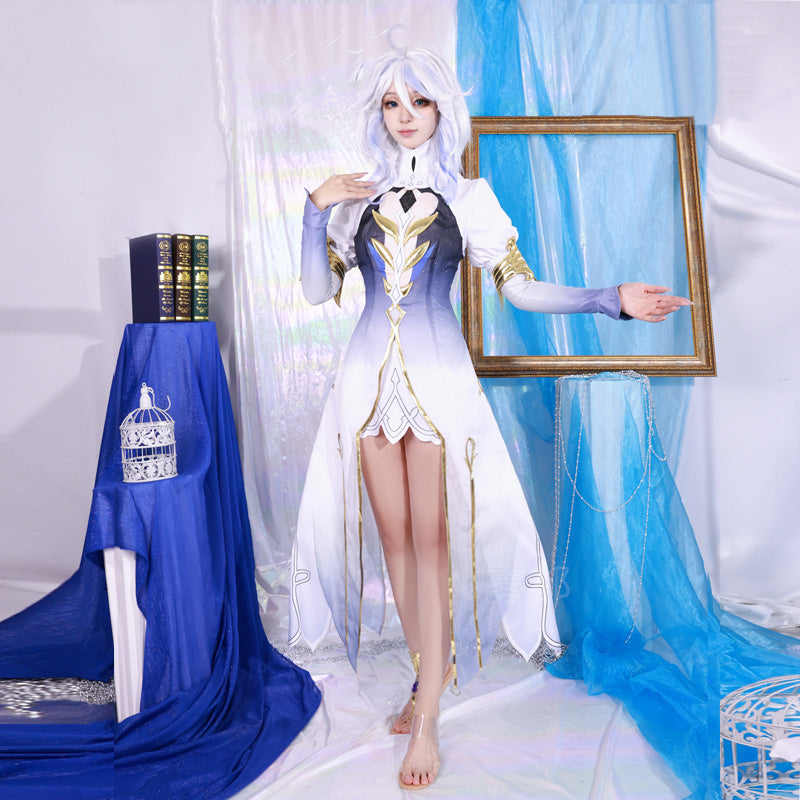 Genshin Impact Fontaine Hydro Archon Focalors God of Justice Furlna Simple Version Cosplay Costume