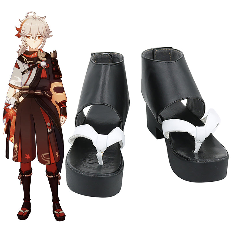 Genshin Impact Kaedehara Kazuha Black Cosplay Shoes