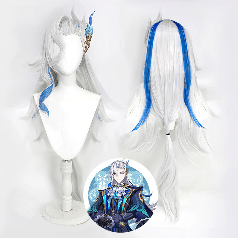 Genshin Impact Neuvillette Cosplay Wig
