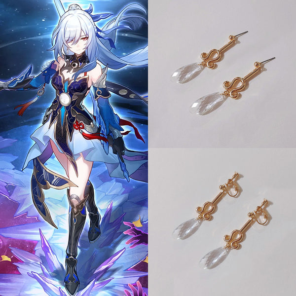 Honkai: Star Rail Jingliu Earrings Ear Clips Cosplay Accessory Prop