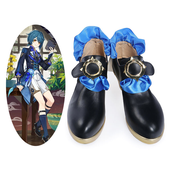 Genshin Impact Xingqiu Bamboo Rain Cosplay Shoes