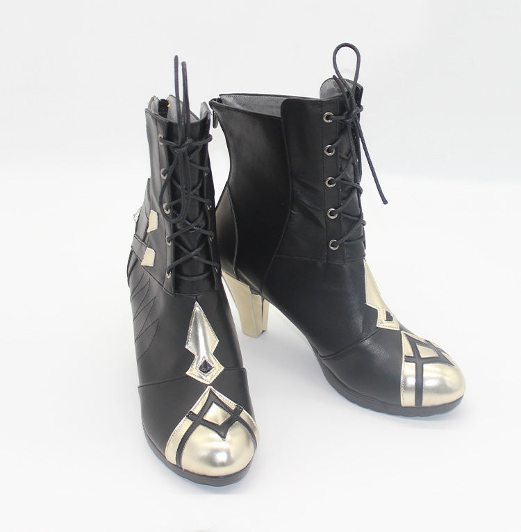 Genshin Impact the Eleven Fatui Harbingers The Knave The Servant Arlecchino Cosplay Shoes