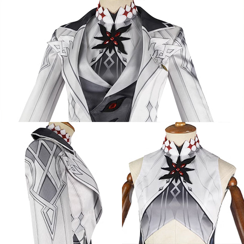 Genshin Impact the Eleven Fatui Harbingers The Knave The Servant Arlecchino Cosplay Costume R