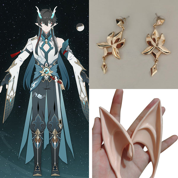 Honkai: Star Rail Dan Heng Imbibitor Lunae Ult Ivon Fairy Ears Earrings Ear Clips Cosplay Accessory Prop