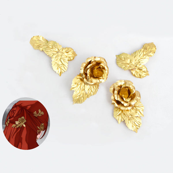 Honkai: Star Rail Himeko Hairwear Flower Cosplay Accessory Prop