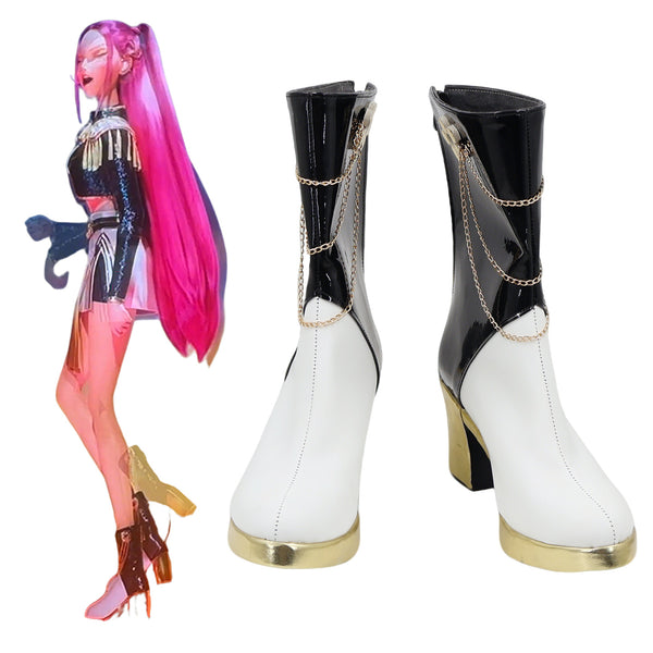 KPop Demon Hunters HUNTR/X Mira Black Golden Outfit Cosplay Shoes