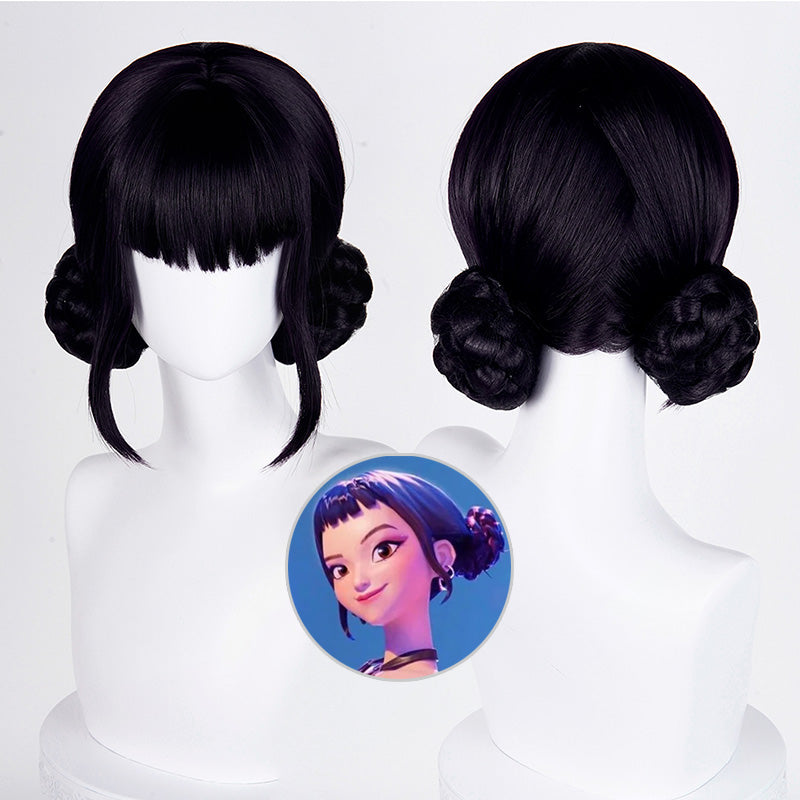 KPop Demon Hunters HUNTR/X Zoey Black Purple Cosplay Wig