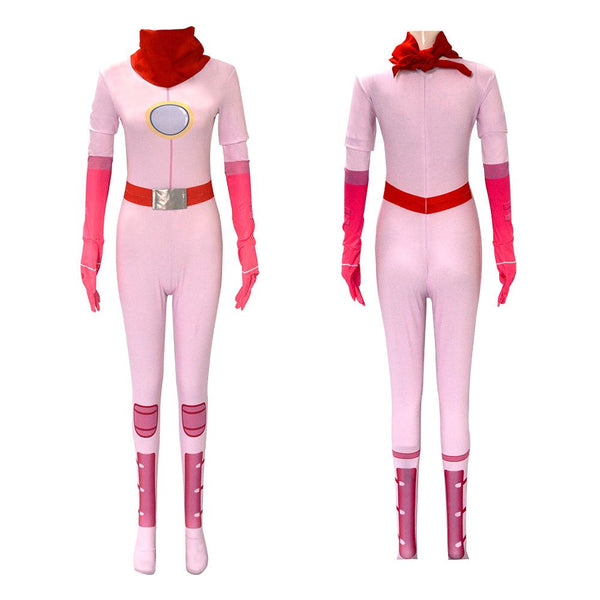 Kids Adult Size The Super Mario Bros. Movie Princess Peach Racing Suits Cosplay Costume