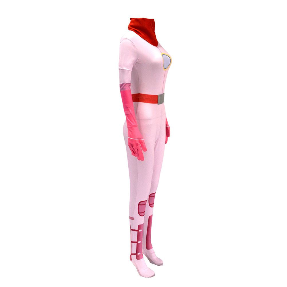 Kids Adult Size The Super Mario Bros. Movie Princess Peach Racing Suits Cosplay Costume