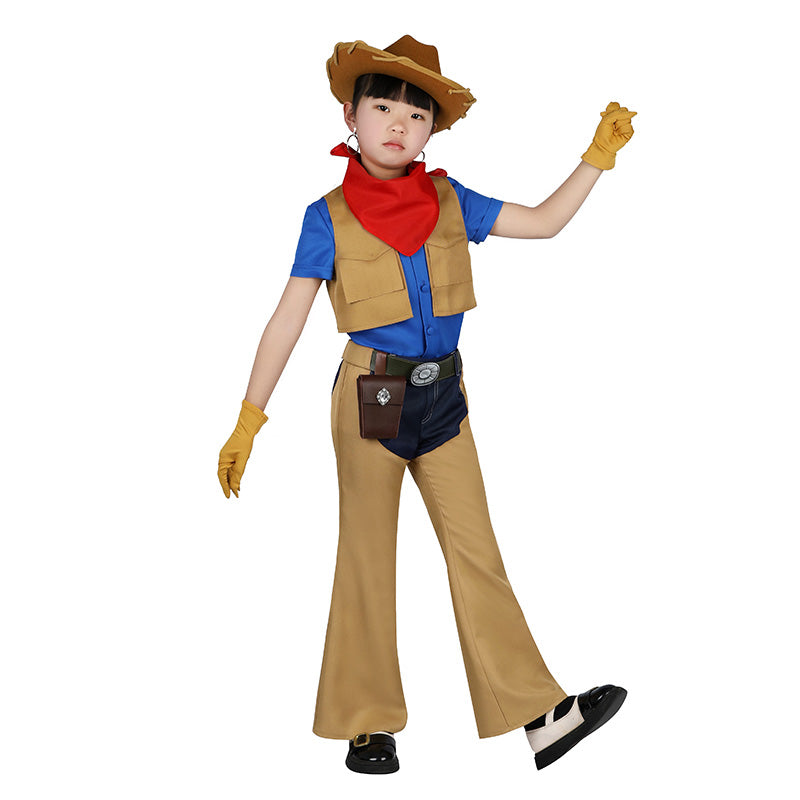 Kids Size Princess Peach: Showtime! Cowgirl Peach Cosplay Costume