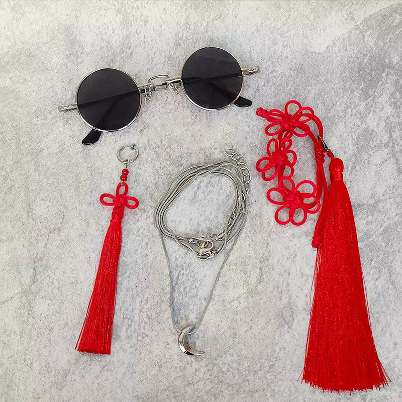 Link Click Vein Glasses Earring Ear clip Necklace Bracelet Cosplay Accessory Prop