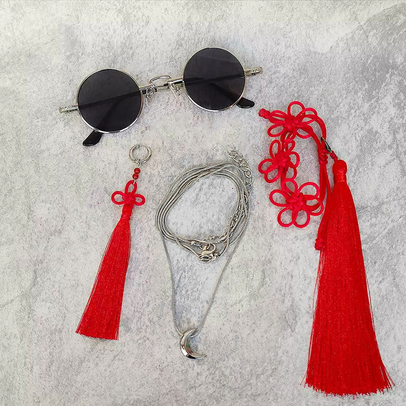 Link Click Vein Glasses Earring Ear clip Necklace Bracelet Cosplay Accessory Prop