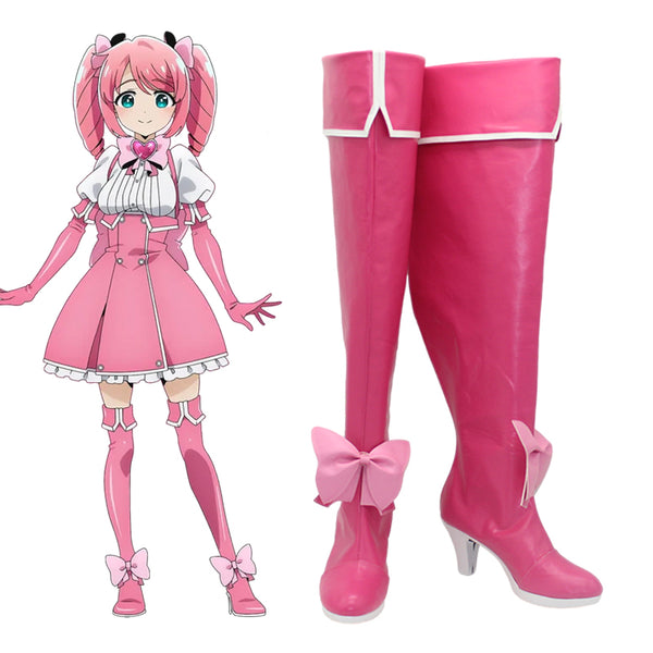 Mahou Shoujo ni Akogarete Gushing over Magical Girls Looking Up To Magical Girls Hanabishi Haruka Magia Magenta Shoes Cosplay Boots