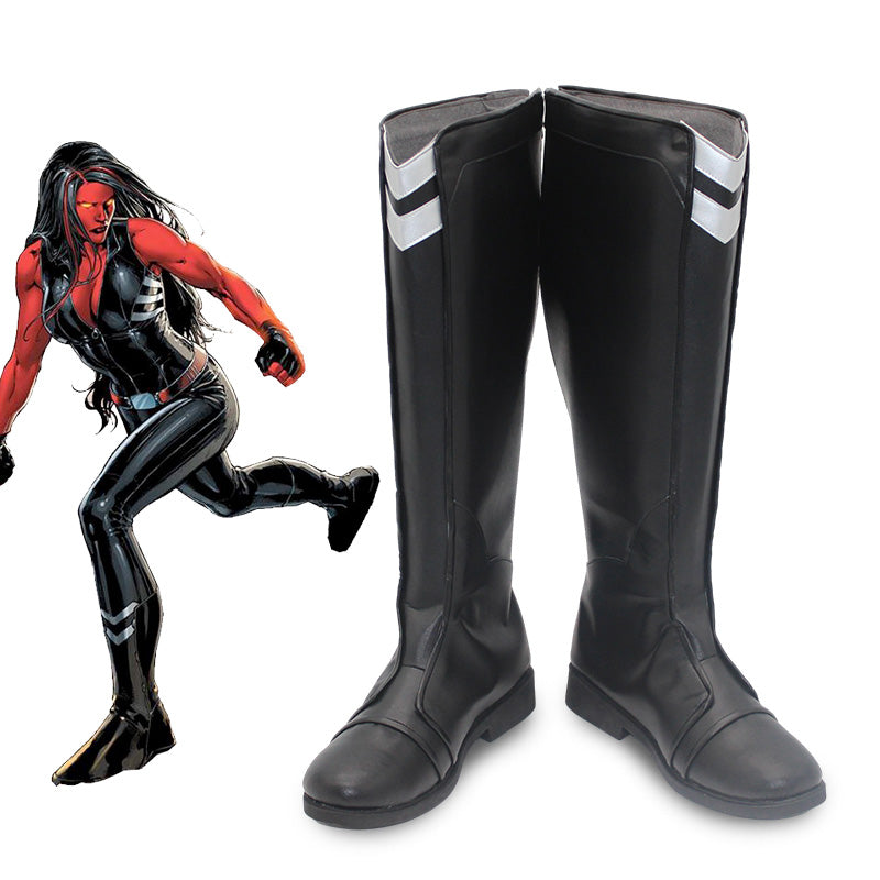 Marvel Comics Red She-Hulk Elizabeth Ross Shoes Cosplay Boots