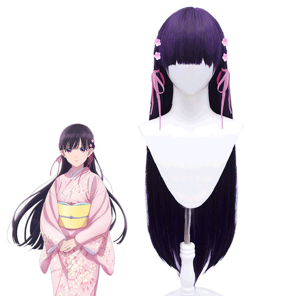 My Happy Marriage Watashi no Shiawase na Kekkon Miyo Saimori Black Purple Cosplay Wig