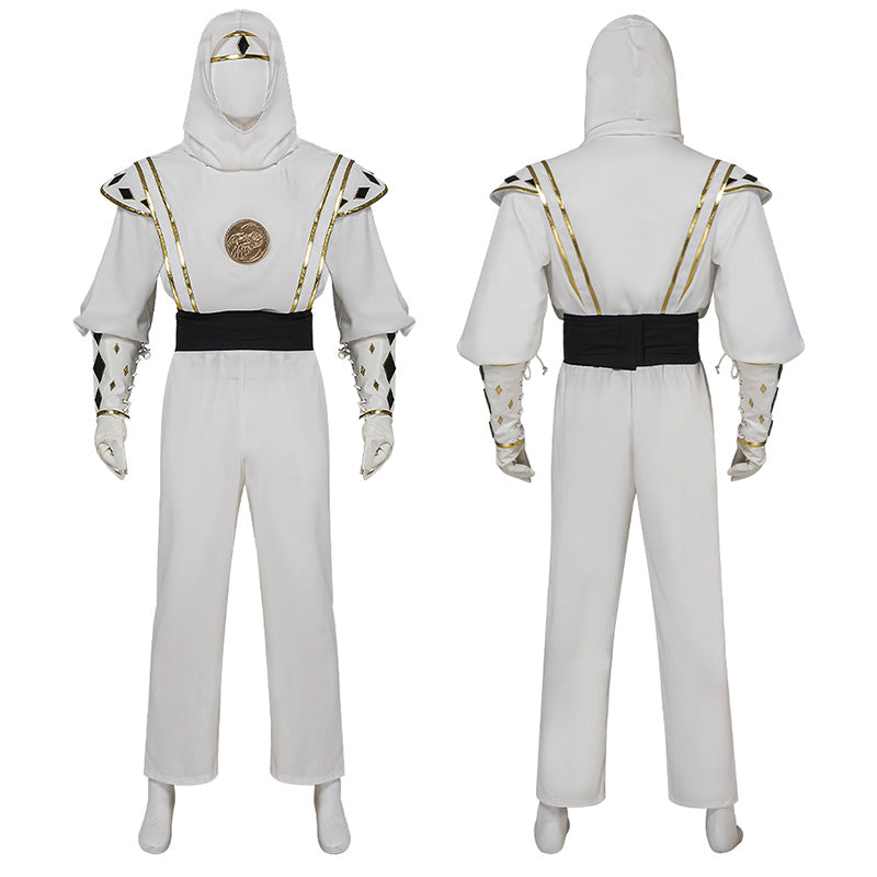 Power Rangers Mighty Morphin Ninja White Ranger Tommy Oliver Cosplay Costume