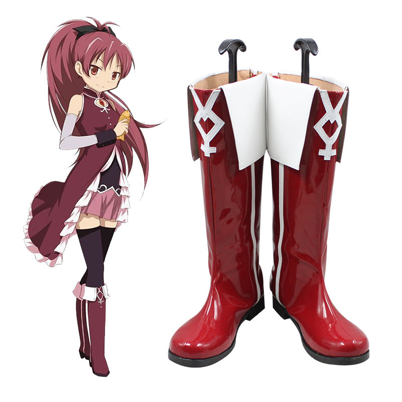 Puella Magi Madoka Magica Kyoko Sakura Shoes Cosplay Boots