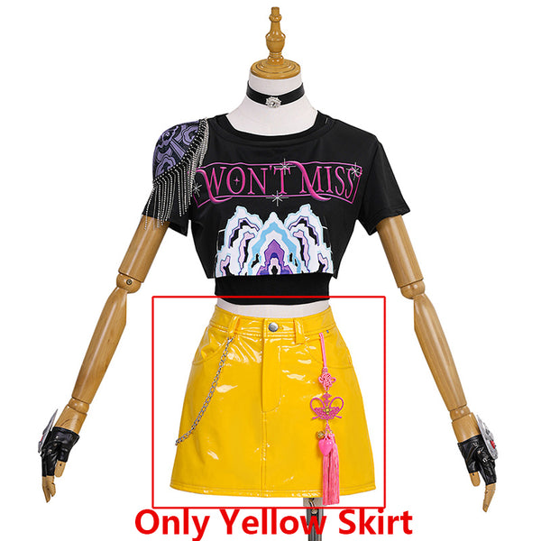 R KPop Demon Hunters HUNTR/X Mira Cosplay Costume - Only Yellow Skirt