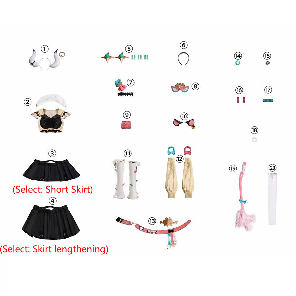 SR Genshin Impact Varesa Cosplay Costume - Select Skirt Length