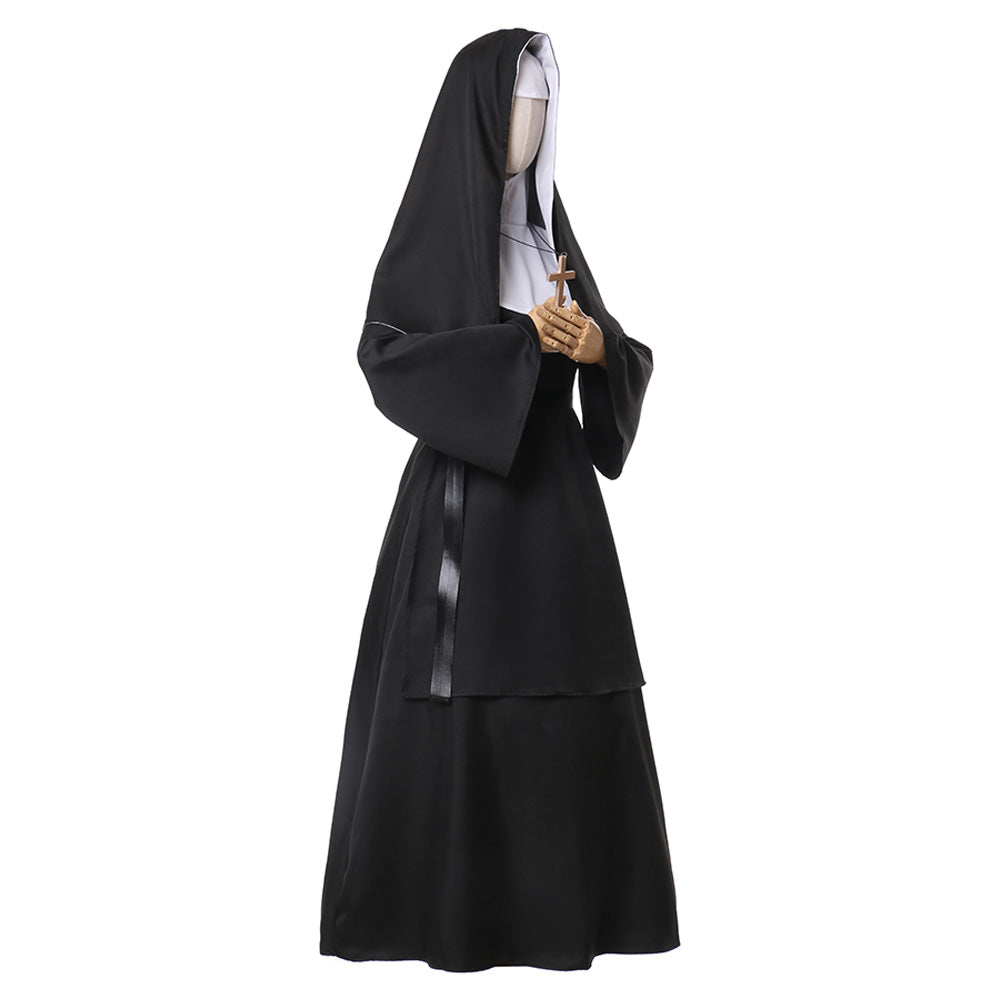 The Nun II 2023 Movie Halloween Horror Ghost Nun Cosplay Costume