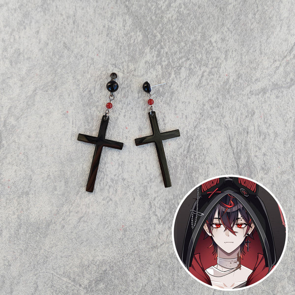 VShojo VTuber Kuro Kurenai K9 Kuro One Earring Ear Clip Cosplay Accessory Prop