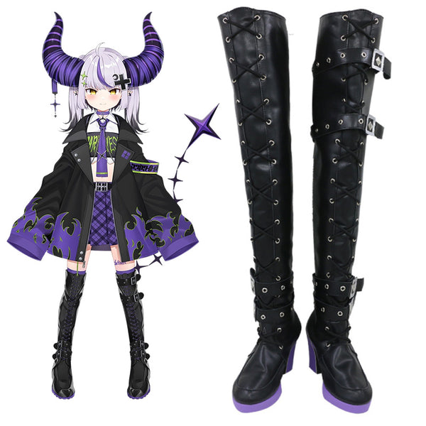 Virtual YouTuber La+ Darknesss Laplus Third Costume Shoes Cosplay Boots