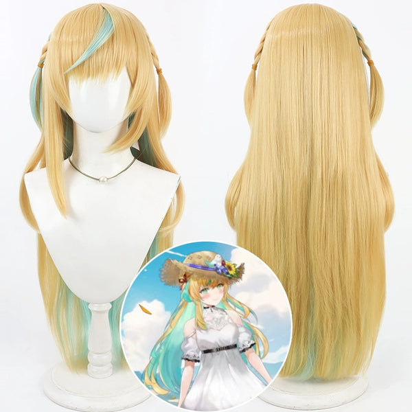 Virtual YouTuber NIJISANJI Mitarashi-dan Tachitsute Toto Summer White Dress Cosplay Wig
