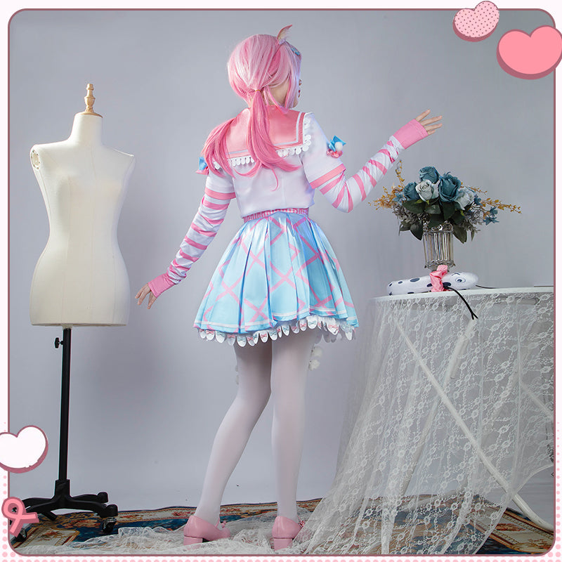 Virtual YouTuber NIJISANJI Yang Nari Loose Fluffy Sailor Uniform Cosplay Costume
