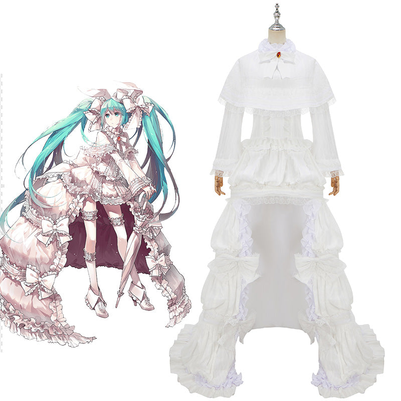 Vocaloid Hatsune Miku White Miku Bunny Rabbit Dress Cosplay Costume