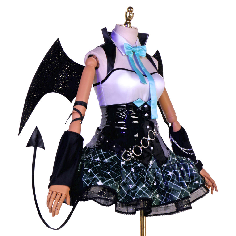 Vocaloid Hatsune Miku x Rascal Collab Little Devil Ver. 2023 Devil Wings Gothic Cosplay Costume SR