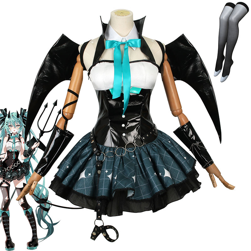 Vocaloid Hatsune Miku x Rascal Collab Little Devil Ver. 2023 Devil Wings Gothic Cosplay Costume R