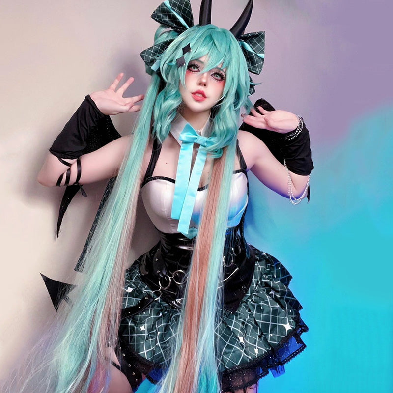 Vocaloid Hatsune Miku x Rascal Collab Little Devil Ver. 2023 Devil Wings Gothic Cosplay Costume SR