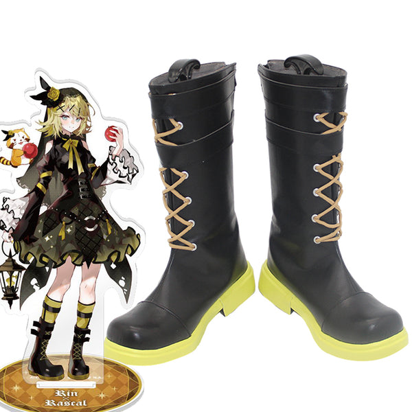 Vocaloid Kagamine Rin X Rascal Collab Little Devil Ver. 2023 Devil Wings Gothic Shoes Cosplay Boots