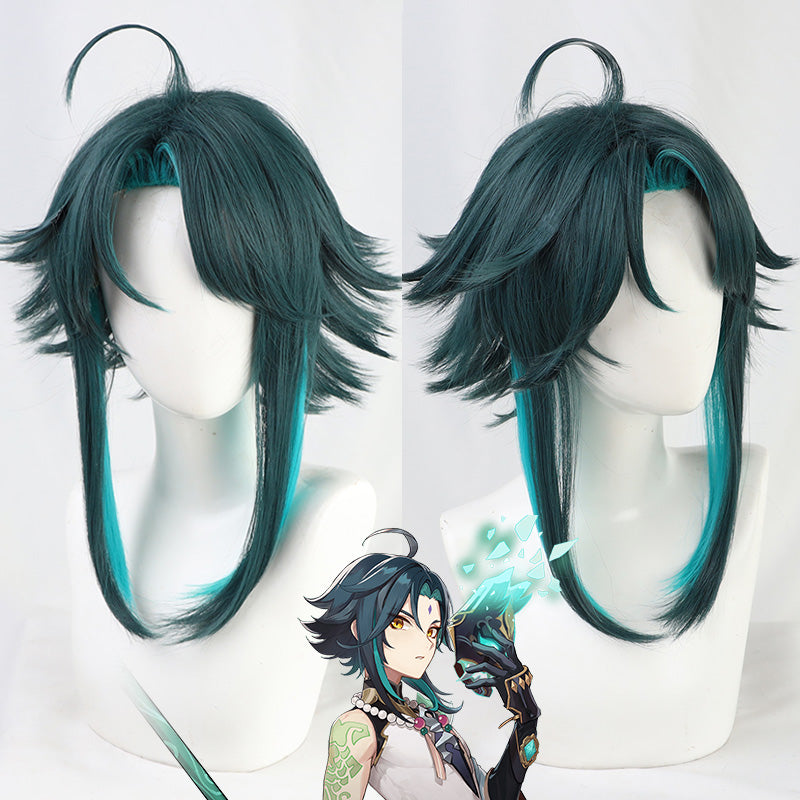 Xiao from Genshin Impact Halloween Green Cosplay Wig