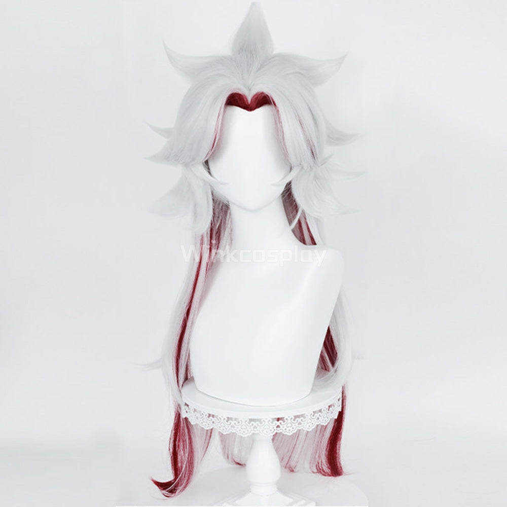 Arataki Itto from Genshin Impact Silver White Red Cosplay Wig - Winkcosplay