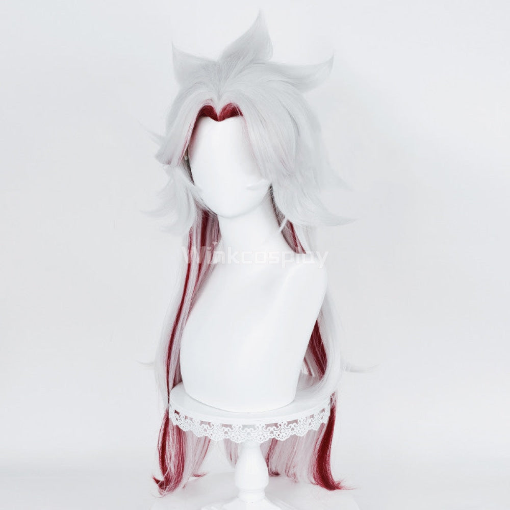 Arataki Itto from Genshin Impact Silver White Red Cosplay Wig - Winkcosplay