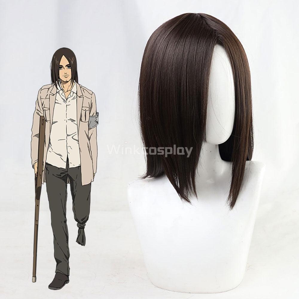 Attack On Titan Shingeki No Kyojin Final Season Eren Yeager Long Brown Cosplay Wig