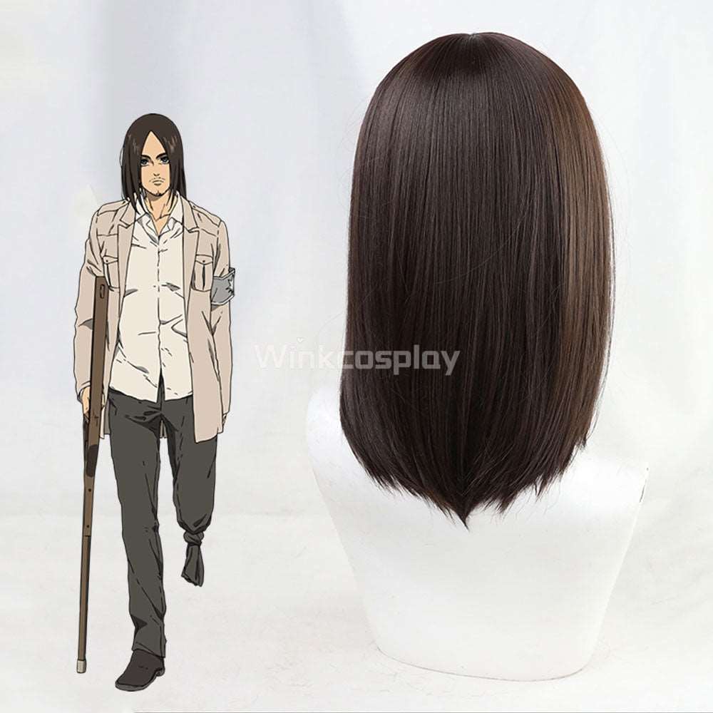 Attack On Titan Shingeki No Kyojin Final Season Eren Yeager Long Brown Cosplay Wig